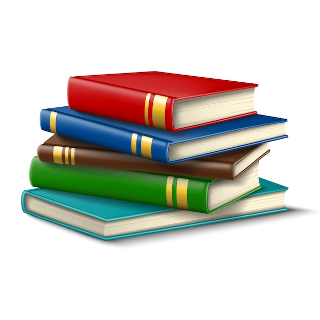 Premium Vector | Pile of student books. icon illustration on white ...