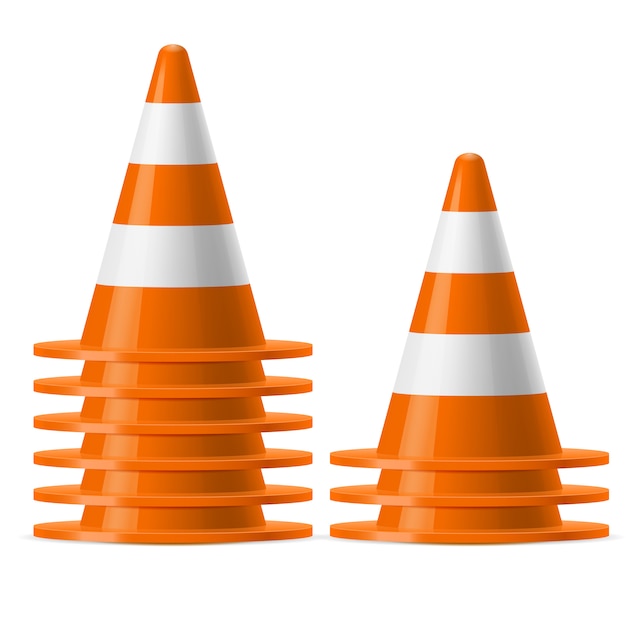 Premium Vector | Piles of traffic cones