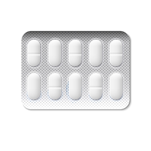 Pills in a blister pack Premium Vector