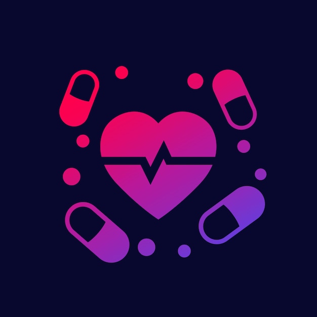 Premium Vector Pills And Heart Cardiac Medication Icon