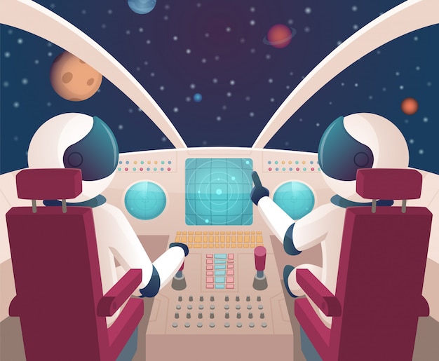 cartoon space shuttle cockpit