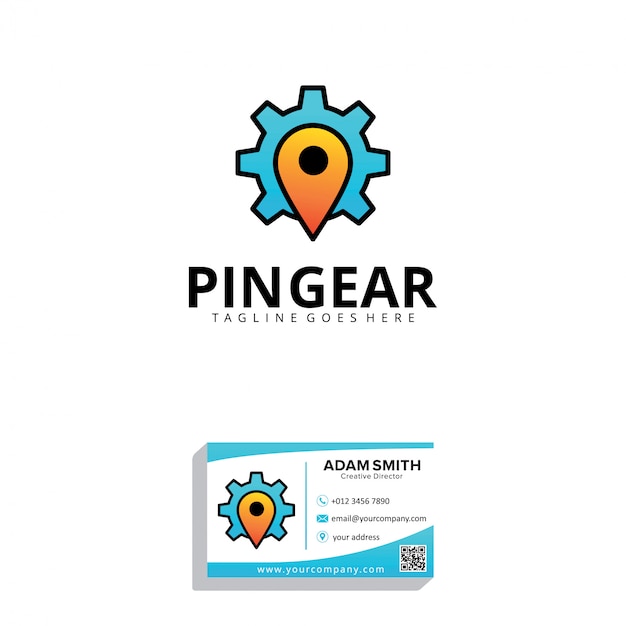 Download Free Pin Gear Logo Template Premium Vector Use our free logo maker to create a logo and build your brand. Put your logo on business cards, promotional products, or your website for brand visibility.