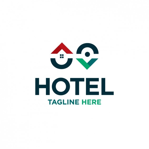 Free Vector Pin Map Hotel Logo