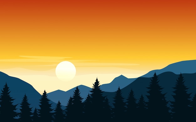 Free Free 284 Forest Mountain Silhouette Svg SVG PNG EPS DXF File