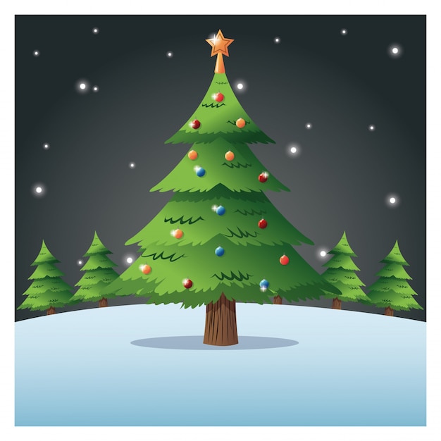 Download Pine tree plant and snow icon | Premium Vector