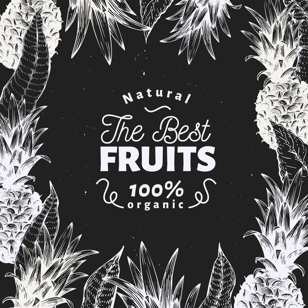 Download Pineapple fruit design. hand drawn vector fruit ...