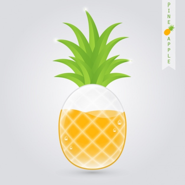 Pineapple juice glass with pineapple\
inside