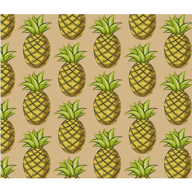 Free Vector Pineapple Pattern Background