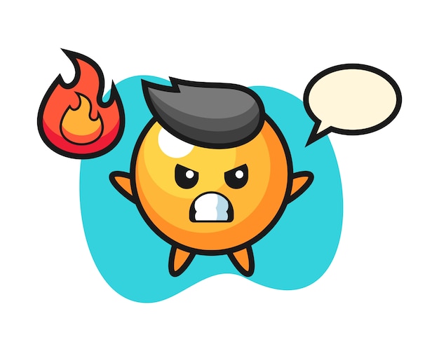 Premium Vector | Ping pong ball cartoon with angry gesture