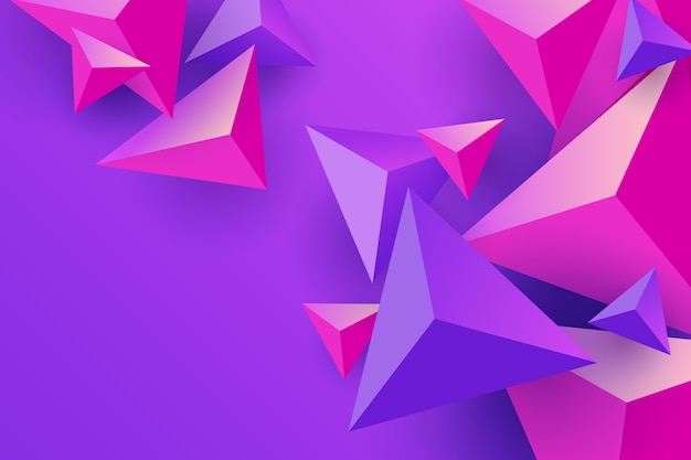 ピンクと紫の三角形の壁紙 プレミアムベクター