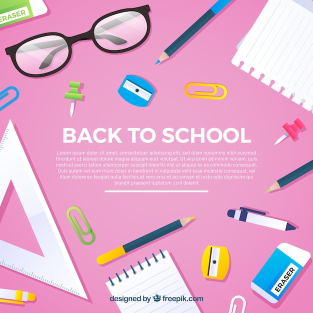 Free Vector Pink Back To School Background