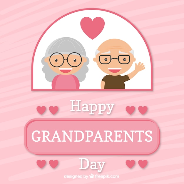 Free Vector | Pink background with grandparents in love in flat design