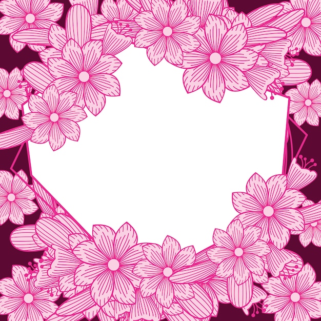 Premium Vector Pink Beautiful Flower Florist Wedding Frame Ornament 2343