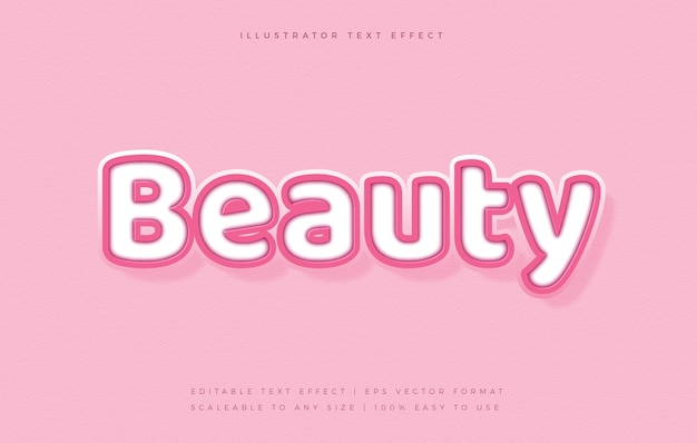 Premium Vector | Pink beauty playful text style font effect