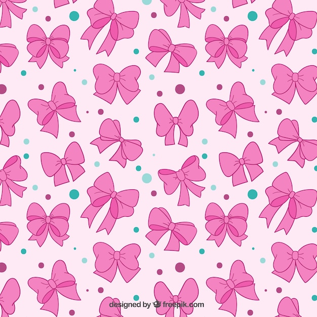 PInk bows pattern Vector Free Download