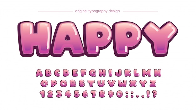 Premium Vector | Pink bubble cartoon display typography