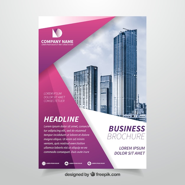 Free Vector | Pink business brochure