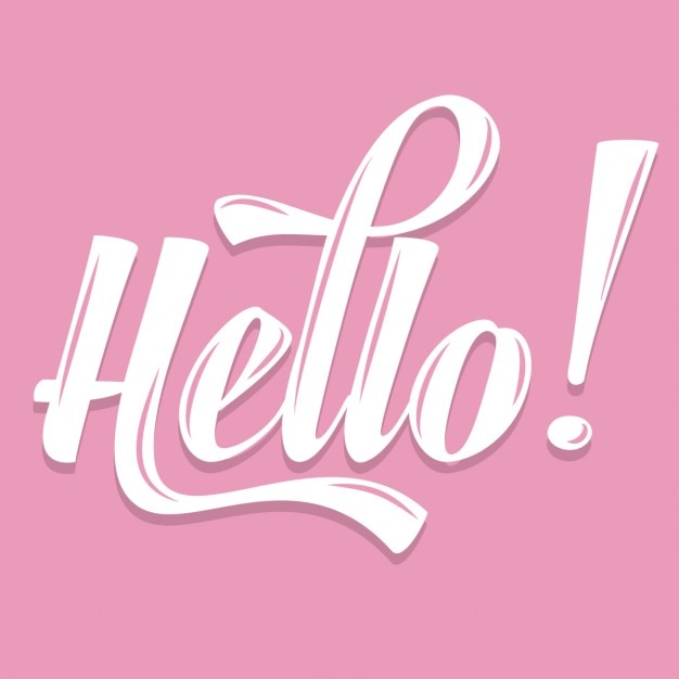 Download Free Vector | Pink calligraphic hello