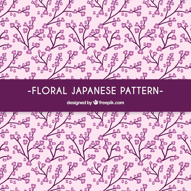 Pink cherry flowers pattern