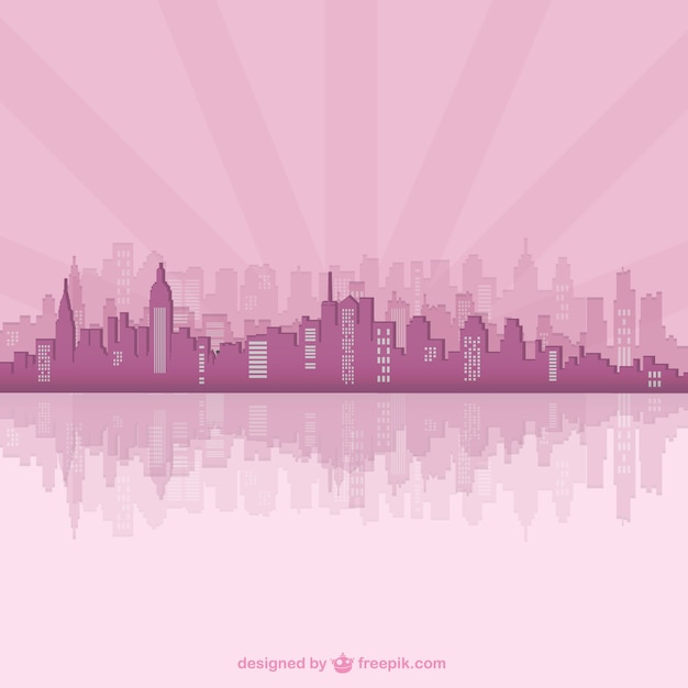 pink city silhouette template art_23 2147496356