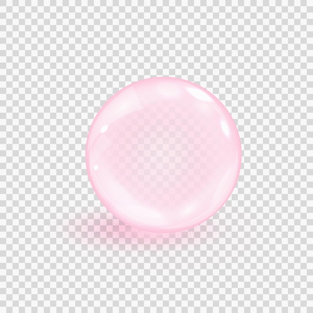 ピンクのコラーゲン泡イラスト プレミアムベクター