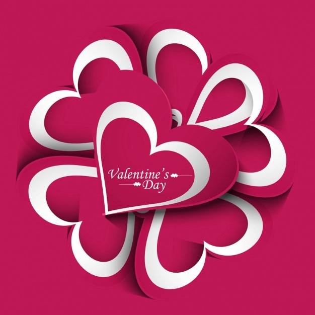 Download Pink color card with rotating hearts Vector | Free Download