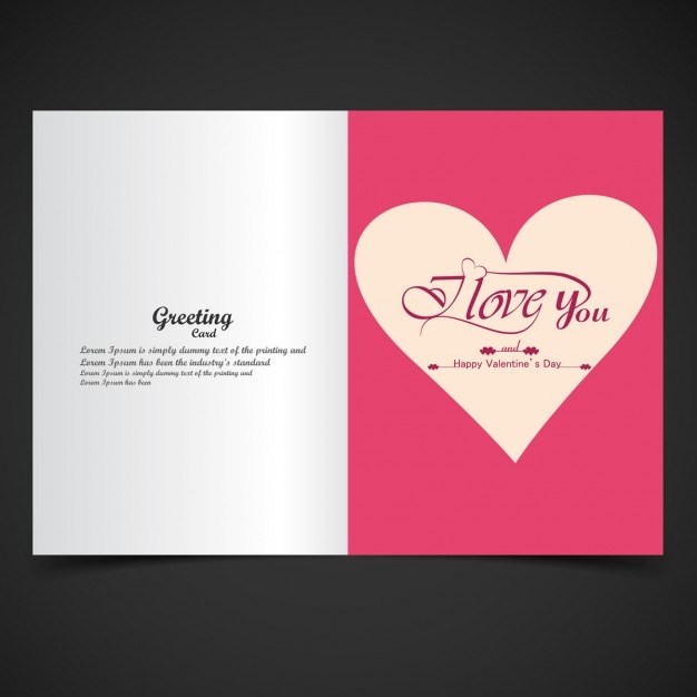 Download Pink color i love you card | Free Vector