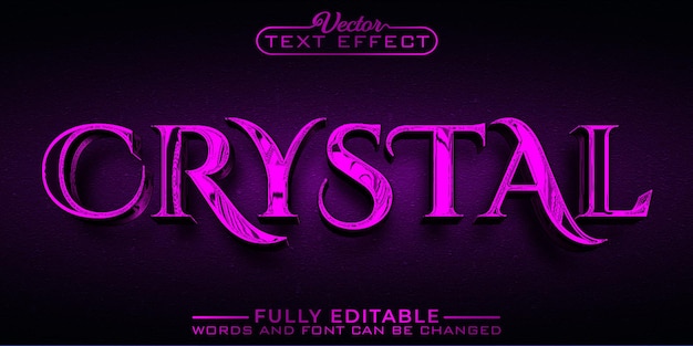 Premium Vector | Pink crystal editable text effect template