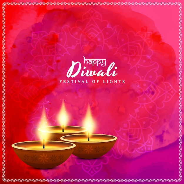 Premium Vector | Pink design for diwali festival