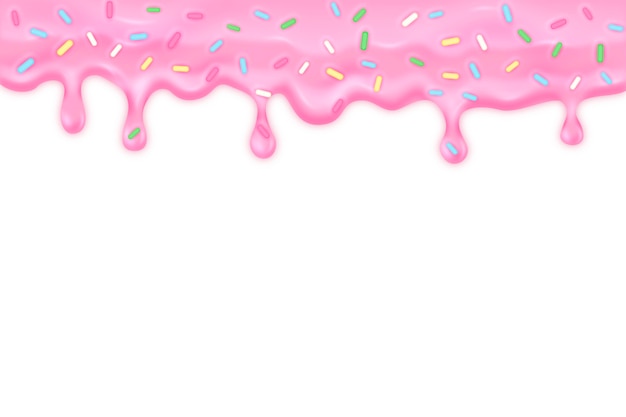 Free Vector Pink Dripping Glaze With Sprinkles 0004
