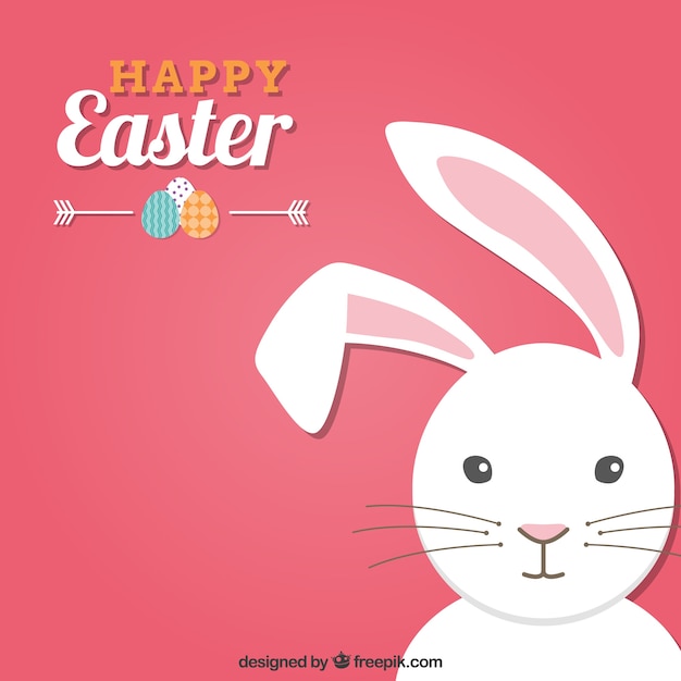 Download Pink easter card with a bunny Vector | Free Download