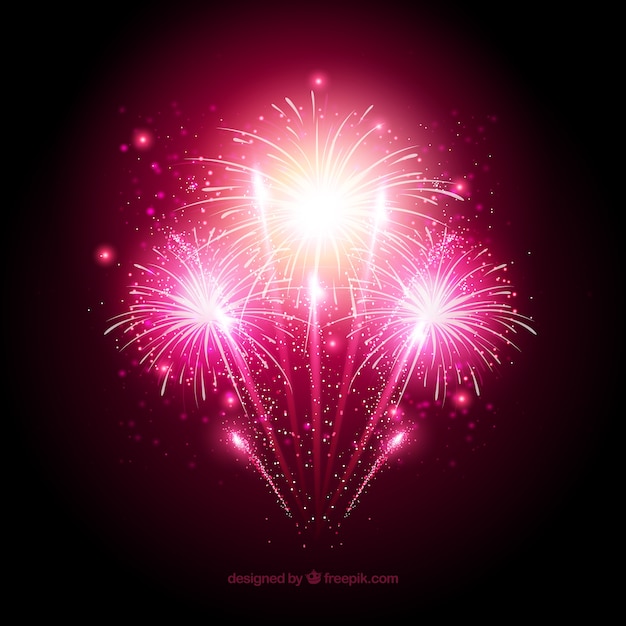 Free Vector | Pink fireworks