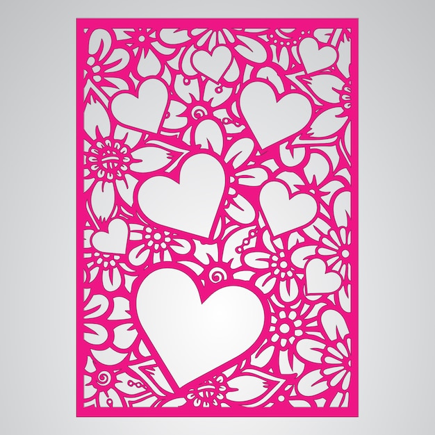 Pink floral card design