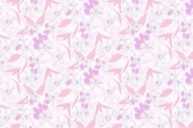 ピンクの花柄の壁紙 無料のベクター