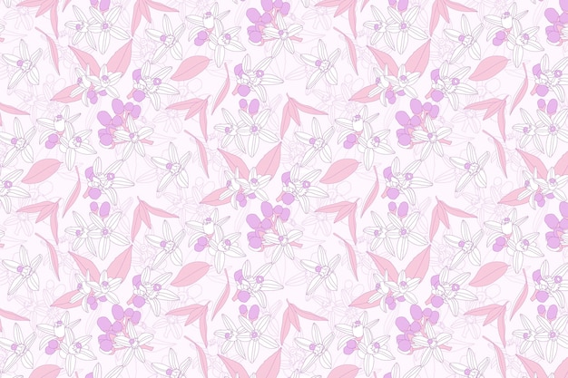 Free Vector | Pink floral pattern wallpaper