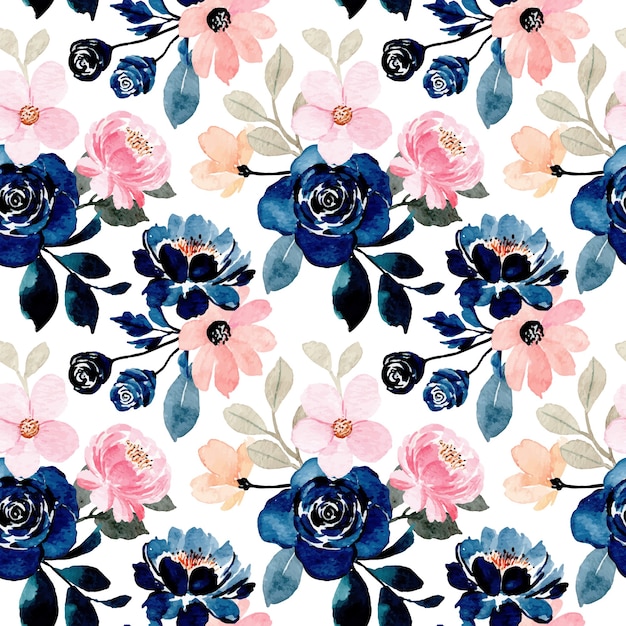 Premium Vector Pink Floral Watercolor Seamless Pattern