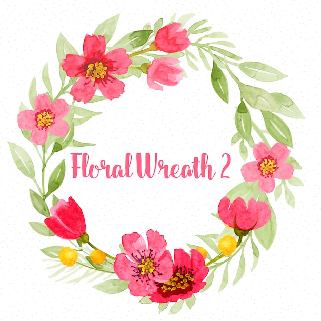 Download Pink floral wreath watercolor | Premium Vector