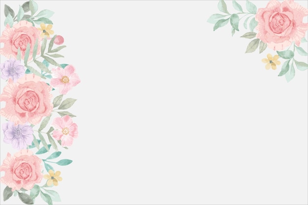 Premium Vector | Pink flower frame background