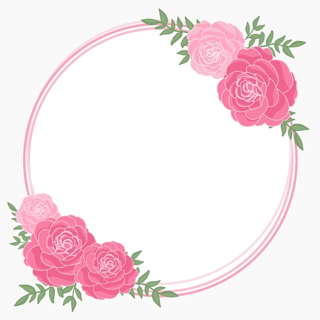 Premium Vector | Pink flower frame