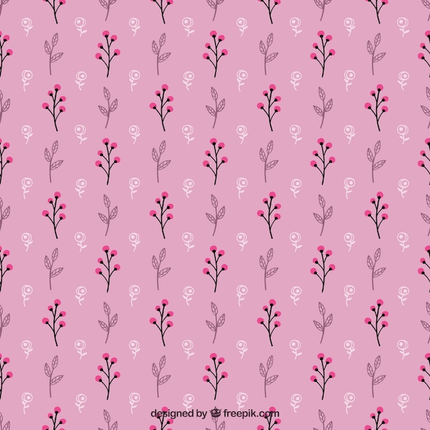 Pink flower pattern in vintage style