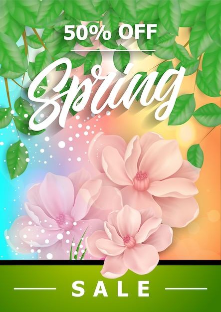 Pink flowers spring sale background