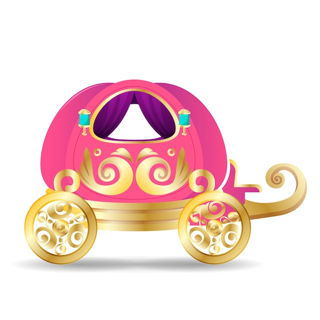 Free Vector | Pink and golden fairytale carriage