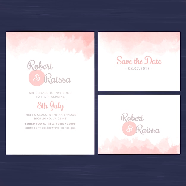Pink gradient wedding invitation | Free Vector
 Gradient Wedding
