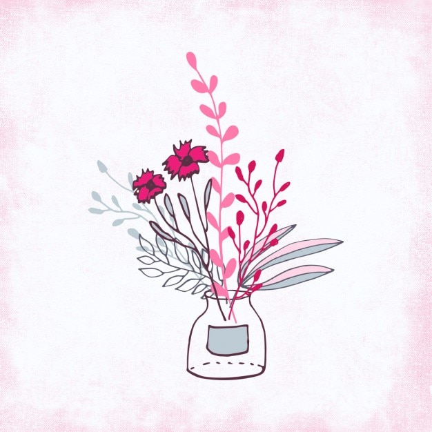 Pink hand made bouquet Vector | Free Download