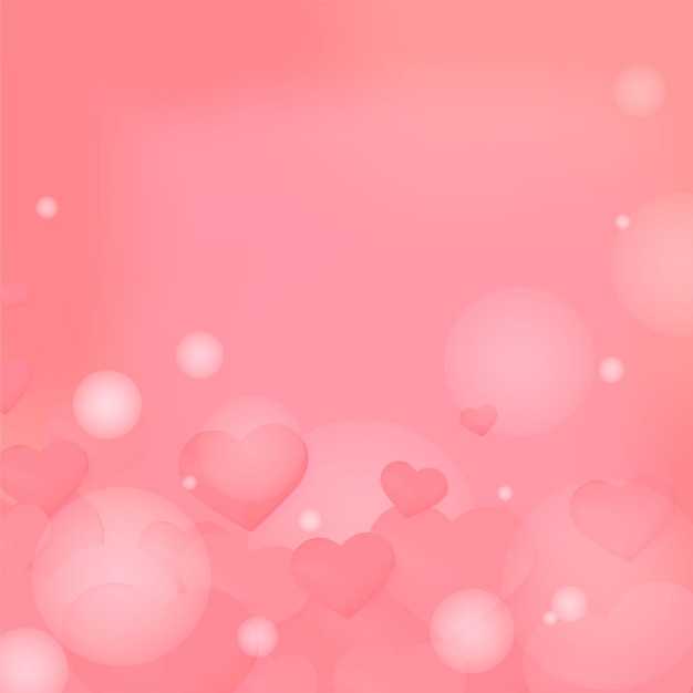 ピンクのハートの泡のパターンの背景 無料のベクター