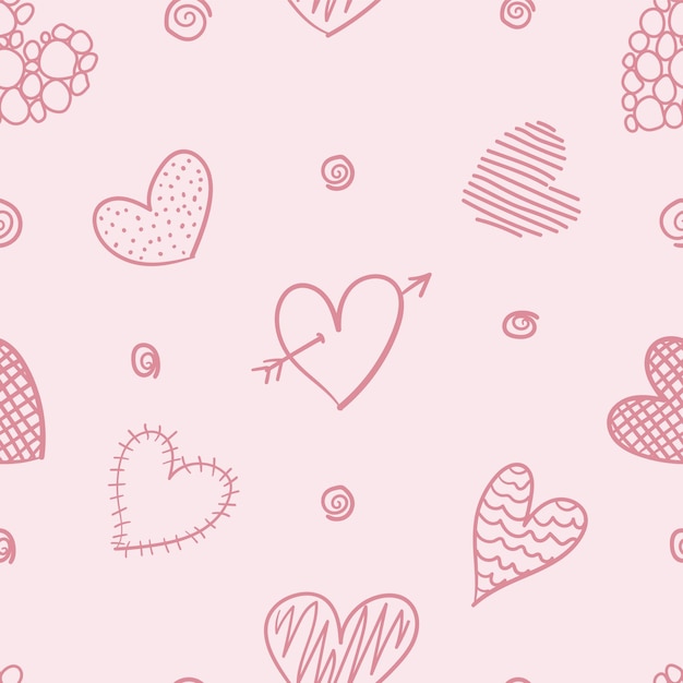 Premium Vector Pink Heart Seamless Pattern Background 6573