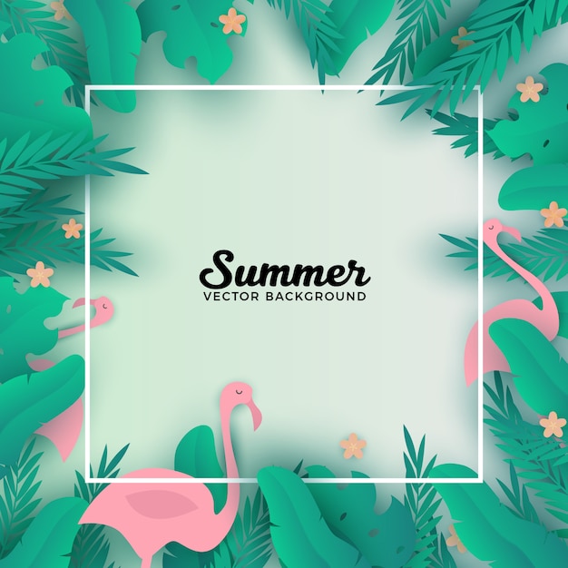 Premium Vector | Pink jungle leaves background