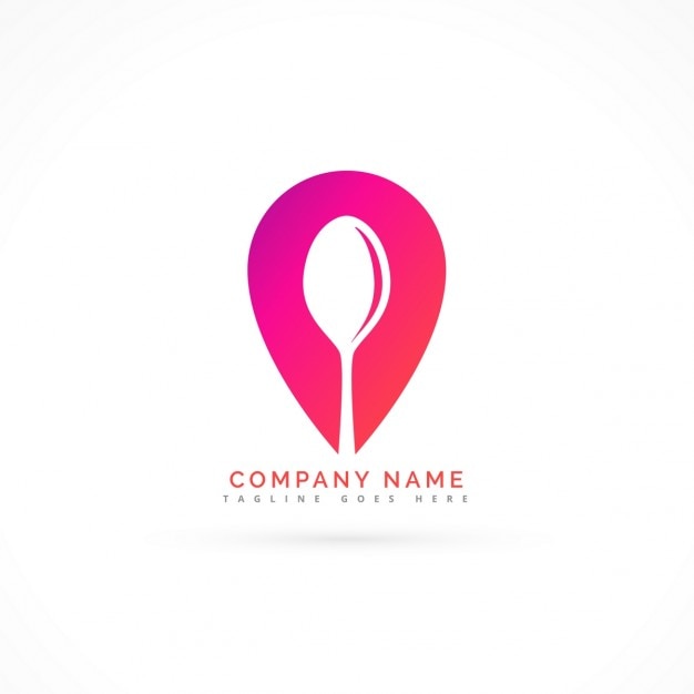 Free Vector | Pink logo with a spoon