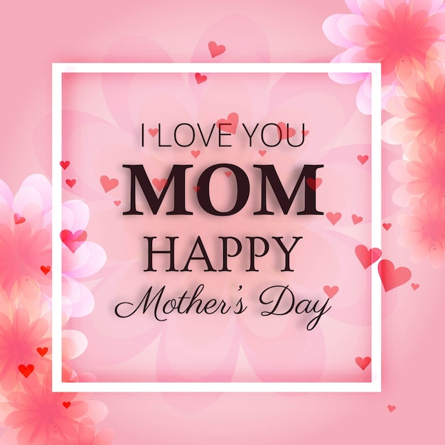 Pink mother\'s day design with frame