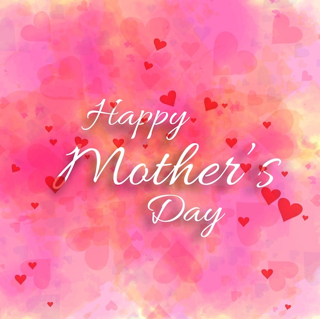 Free Vector Pink Mothers Day Design With Hearts